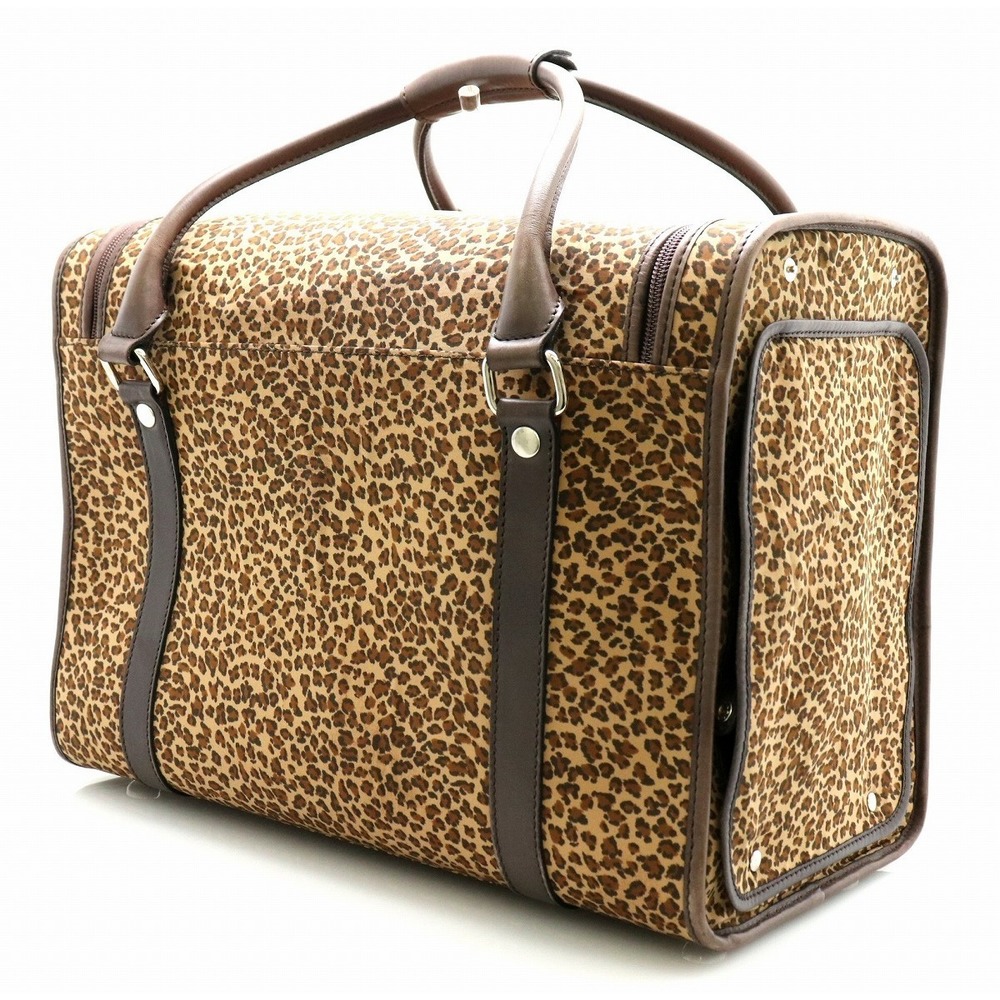 Bottega Veneta Leather Pet Brown Cat Carrier Tan Dog Bag Canvas